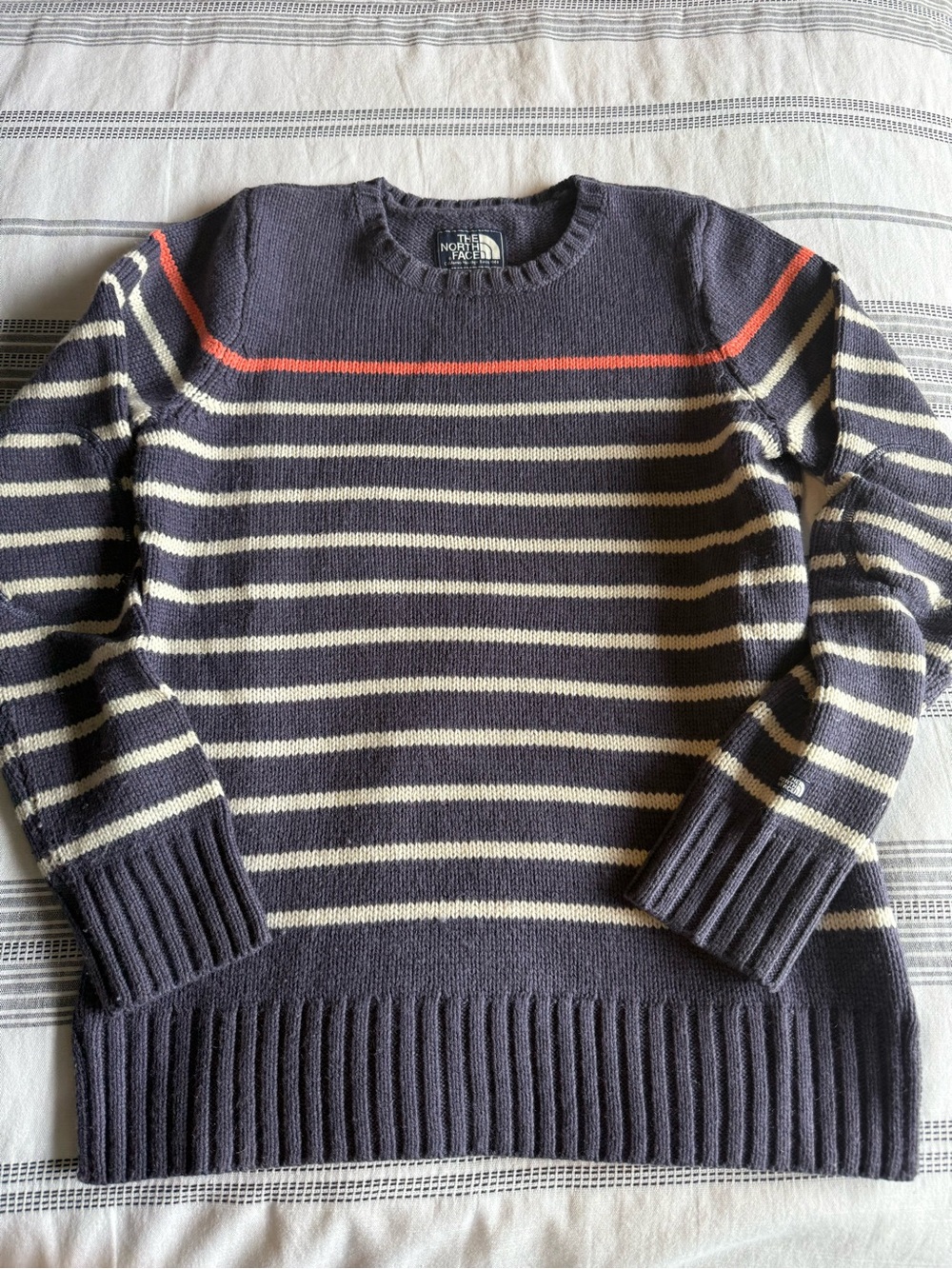 The North Face Purple Striped Crewneck Sweater